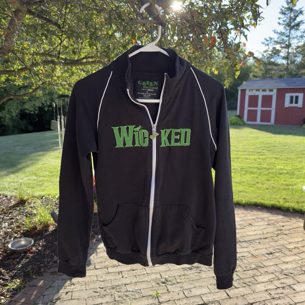 Wicked Jacket Womens Sm Black Full Zip Broadway Theatre Musical Witch Oz (205)